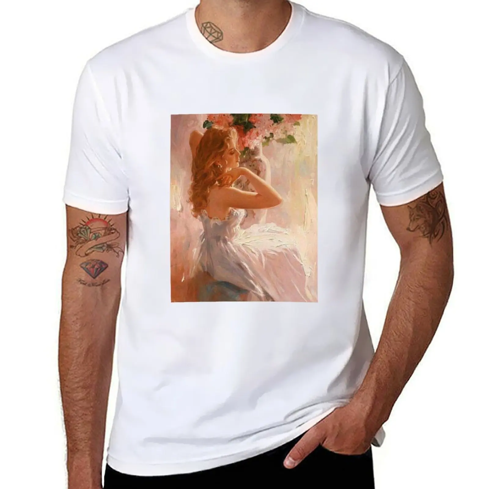 Ethereal Princess Core Aesthetic Oil Painting T-Shirt Fashion Casual Short Sleeve T-Shirt
