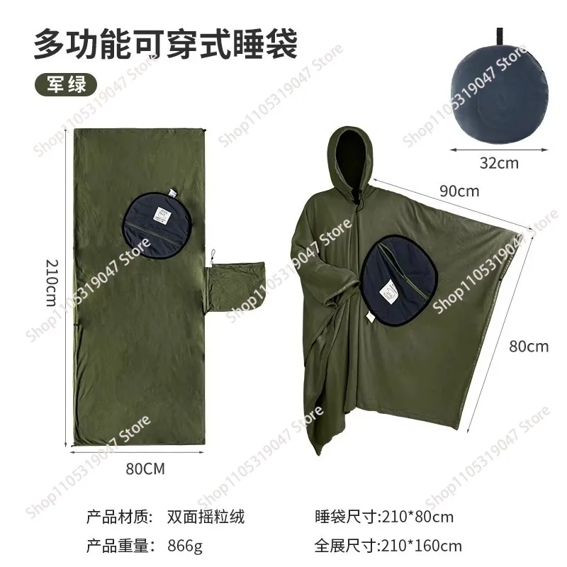 For Multi-use Cape Sleeping Bags, Outdoor Camping Warm Wearable Adult Cape Sleeping Bags