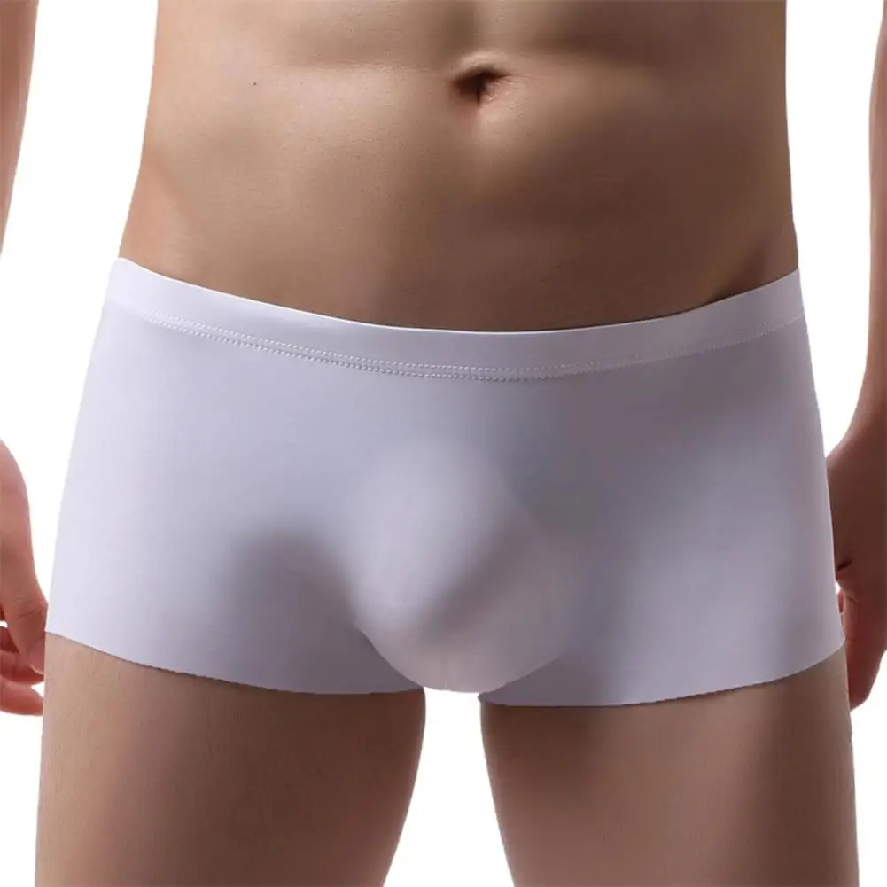 

Super Thin Boxer Underwear Men U Convex Ice Silk Underpants Panties Seamless Super Thin Boxer Underwear Men Underpants