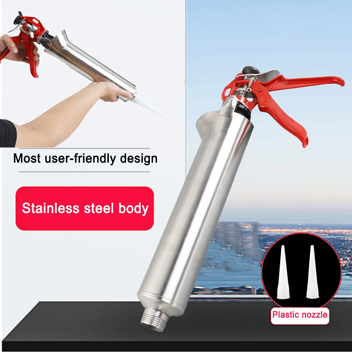 Stainless Steel Mortar Spot Grouting Gun Sprayer Grouting Mortar Sprayer Applicator Tool Cement Lime Wall Joint Guns