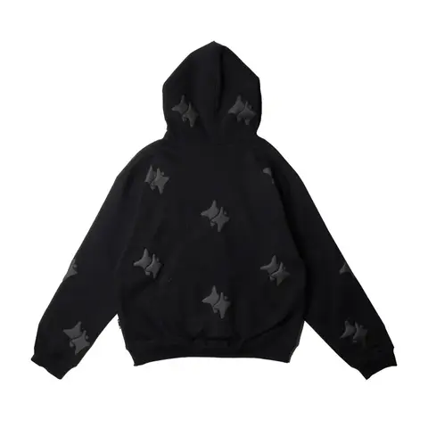 Y2K Retro Boxy Hoodie Stjärnmönster 3D Mönster Tryckt Sweatshirt High Street Hiphop Streetwear Överdimensionerad Lös Pullover Herrkläder 10 best sales huvtröja med boxig passform - №5