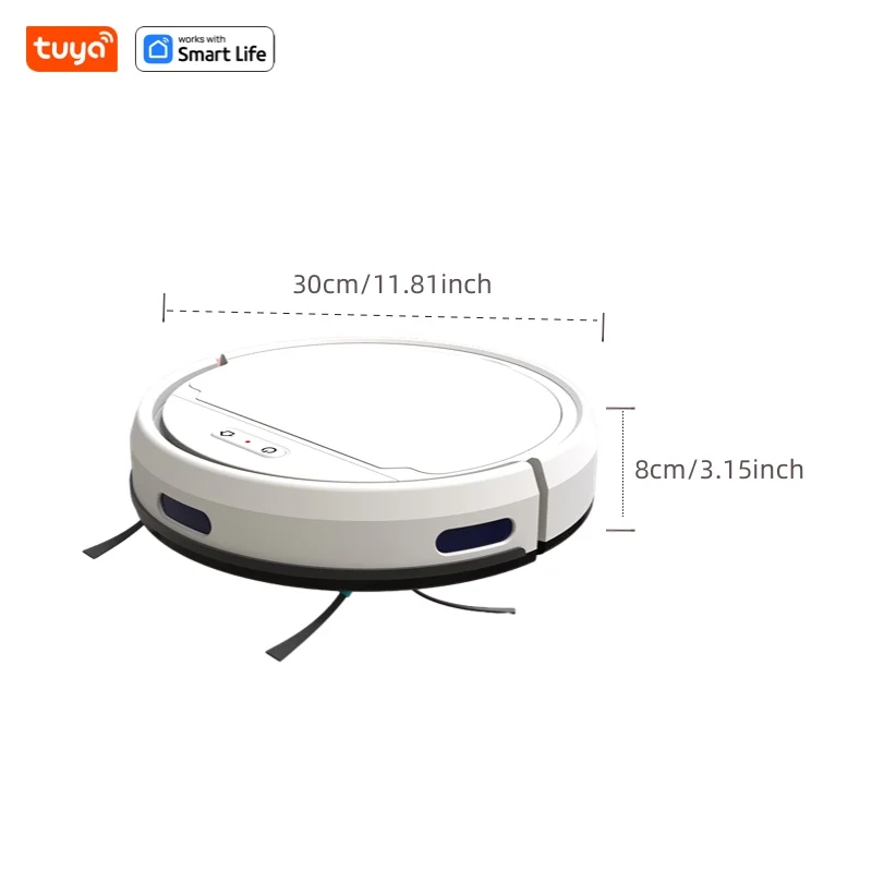 Tuya WiFi Robot Vacuum Cleaner, Tangle-free Suction , Slim Automatic Self-Charging, Schedule Cleaning, For Pet Hair Floor