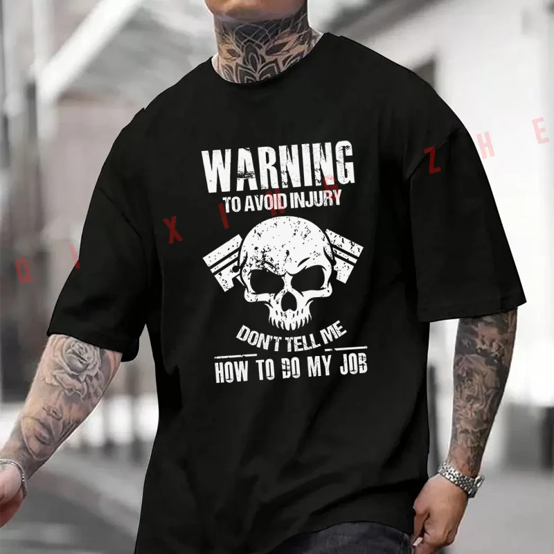 

Mechanic Mechanist T-Shirt Moto Cotton Cute Men Clothes Plain Summer Casual Short Sleeve Round Neck T Shirts