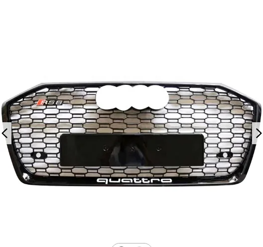 Ready To Ship A6 C8 Grille Modify RS6 Quattro Front Black Grill Hood Grill for A6 C8 2018 To 2023