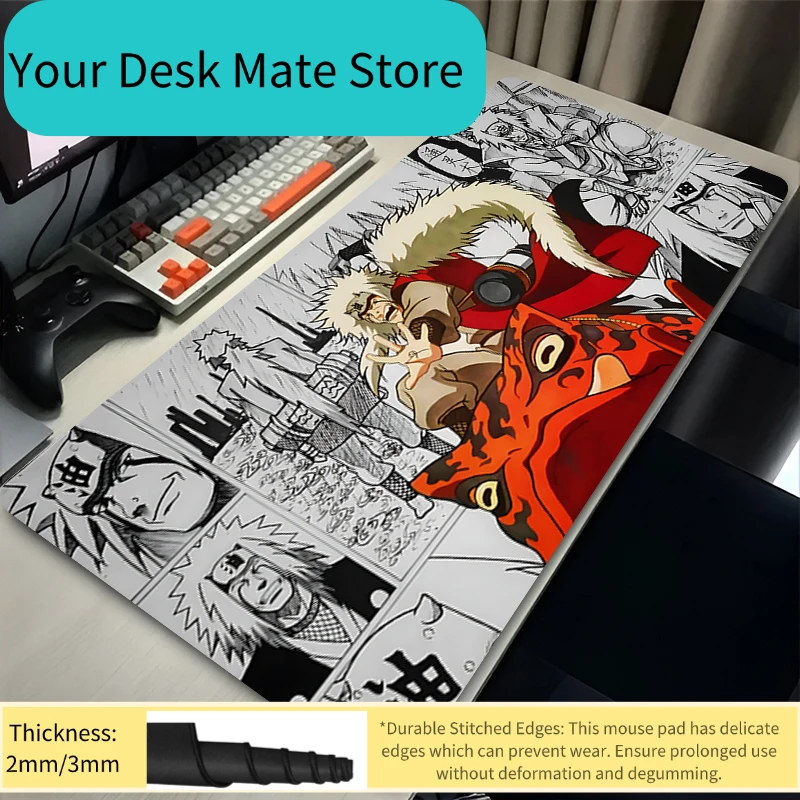 

Коврик для мыши, противоскользящий коврик для геймеров, аниме-клавиатура N-Naruto Jiraiya, аксессуары для игровых ПК, коврик для планшета, большой коврик для мыши, расширенный коврик для клавиатуры