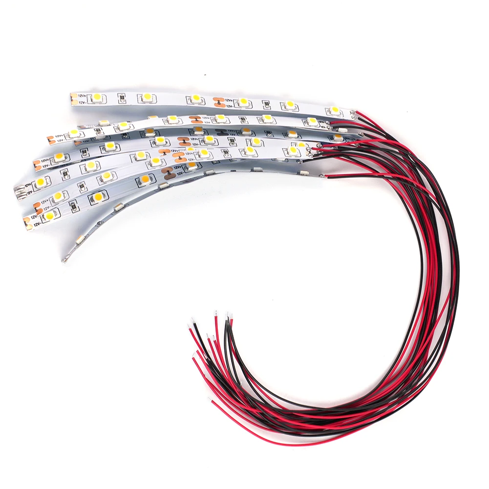 10-pcs  For Pre Wired White Strip 6 Led For SMD LED Light Flexible 12V-18V For DIY Landscapes For Railway And Building Layout