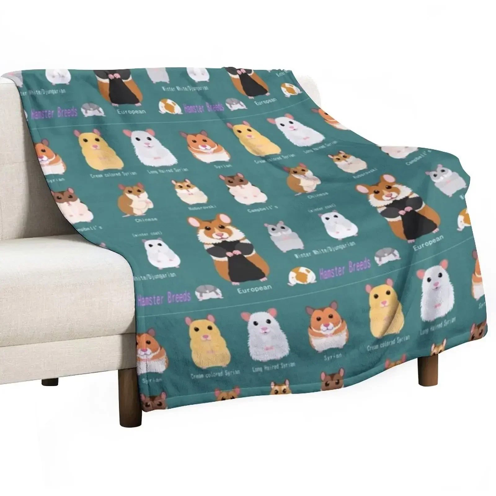 Hamster Breeds syrian hamster Throw Blanket Baby Travel for winter Decoratives Blankets