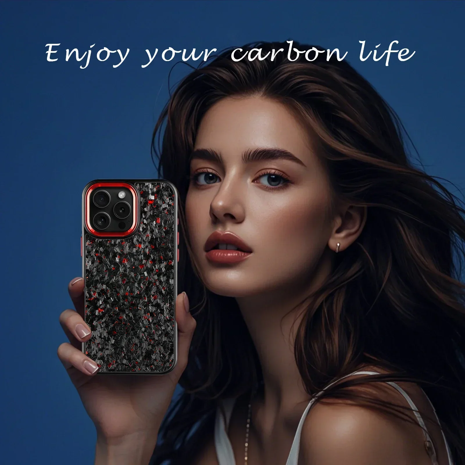 

For iPhone 16 Promax 15 14 13 12 11 Case Metal Frame Forged fiber Cover R-Real C-Carbon Fiber 100% Armor Shockproof Cover
