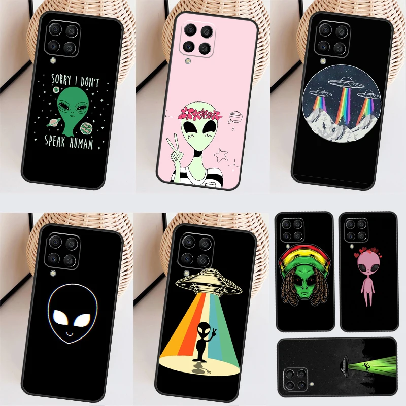 Cartoon Space Alien UFO Cover For Samsung Galaxy M23 M13 M33 M53 M31 M51 M21 M30s M20 M12 M32 M52 M54 M34 M14 Case