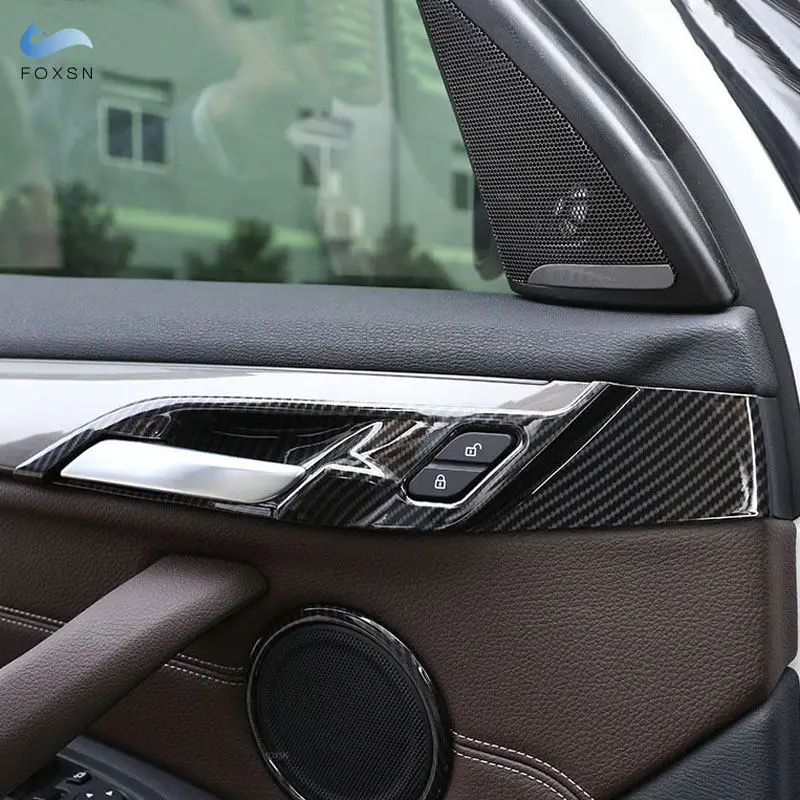 

Carbon Fiber Style Car Accessories Interior Door Bowl Panel Frame Cover Trim For BMW X1 F48 X2 F47 2016 2017 2018 2019 2020 2021