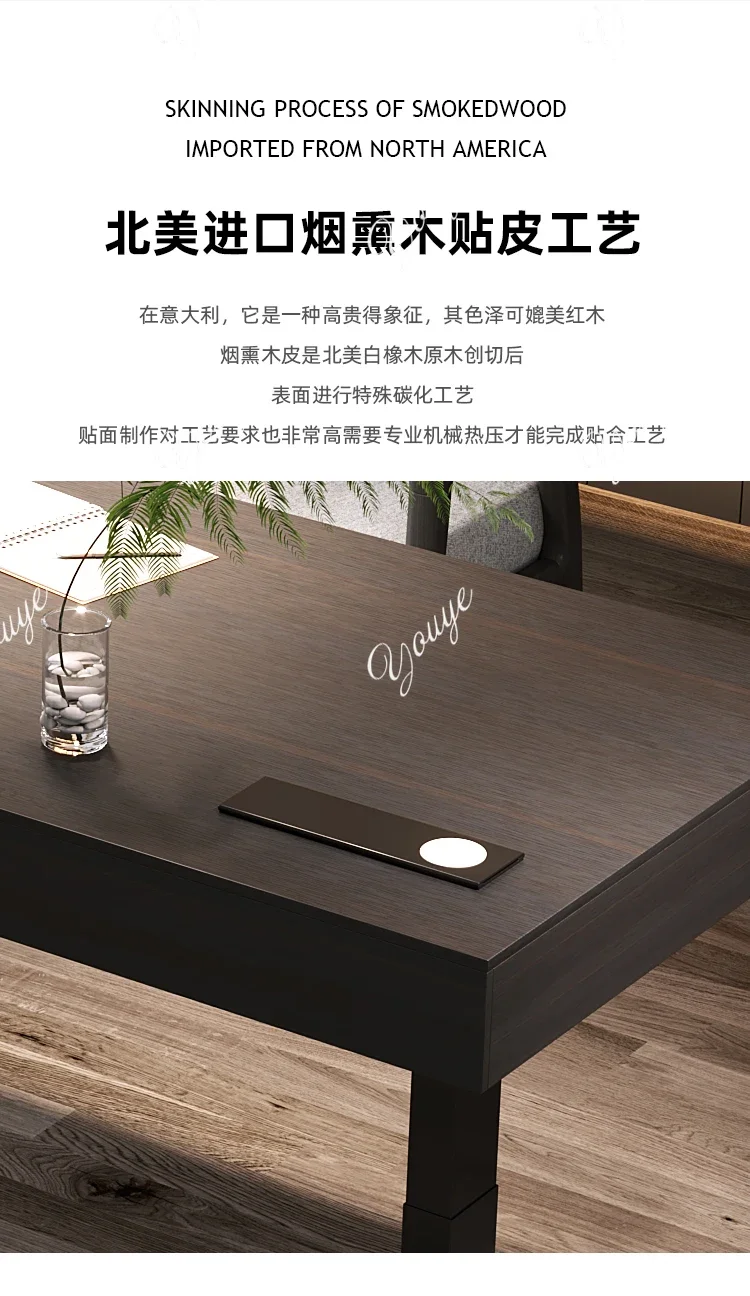 Q Italian minimalist electric lift adjustable study desk computer desk simple modern office study table designer