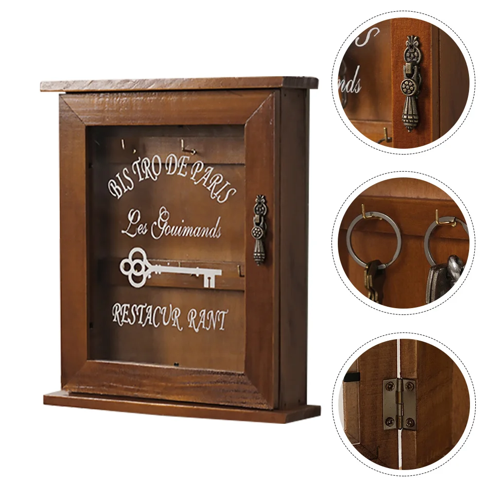 Boîte de rangement murale en bois enrichi pour clés, armoire d'entrée de maison, Psychde couloir