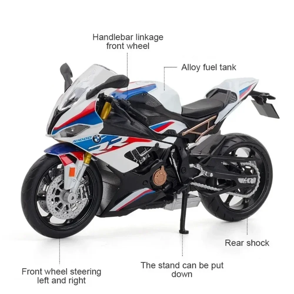 1:12 BMW S1000RR سباق الدراجات النارية لعبة مجسمة سبيكة دييكاست امتصاص الصدمات الحرة عجلات نماذج المحرك هواية الحلي الهدايا