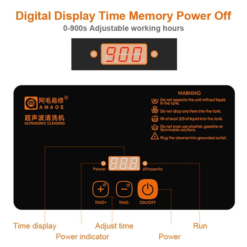 Amaoe UC-L08 Ultrasonic Cleaning Machine for Mobile Phone Motherboard Jewelry Watch Electronic Parts Cleaning Machine