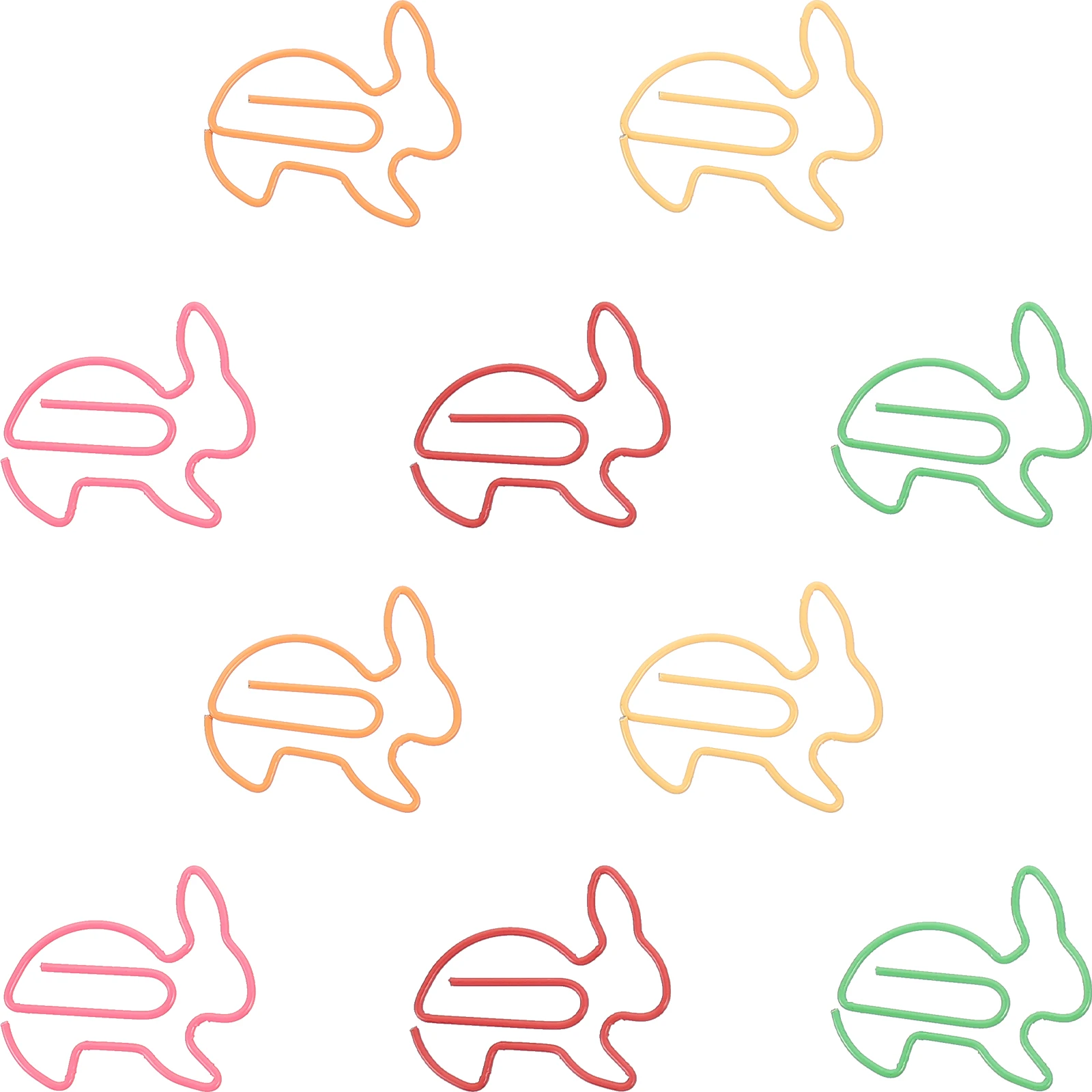 

20pcs Metal Rabbit Paper Clips Creative Office Supplies Cute Bookmark Pins Random ColorShape Novelty Stationery