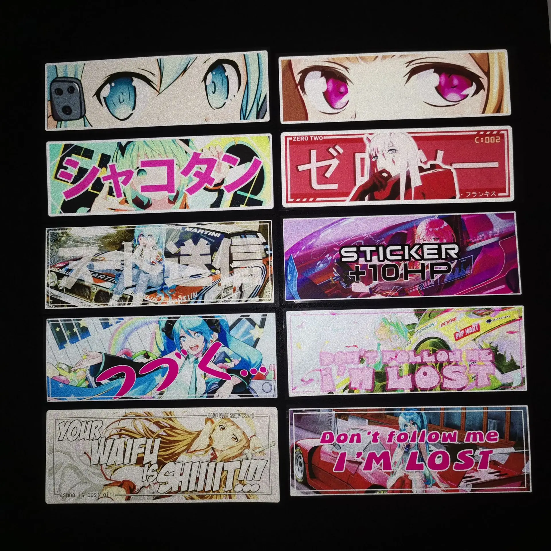 JDM Anime Cartoon Car Decal Sticker Reflective Waterproof for Motorcycle