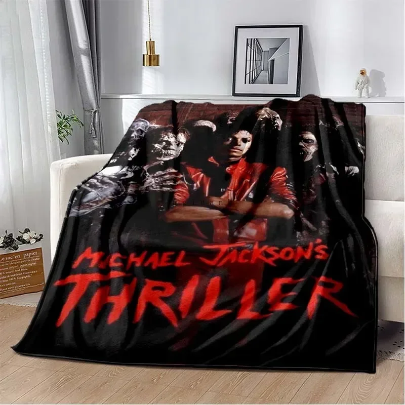 موسيقى البوب مايكل جي جاكسون بطانية الفانيلا المطبوعة ، بطانية دافئة ناعمة مريحة الفانيلا غرف معيشة ديكور المنزل هدية عيد ميلاد #6