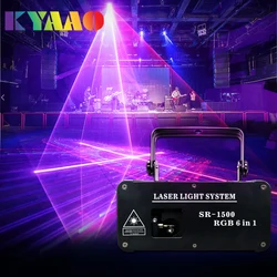 Fast Shipping 2000mw Dj Rgb Laser Dmx Stage Lighting Voice Control Wedding Party Decoration 3D Projector Birthday Disco Lights