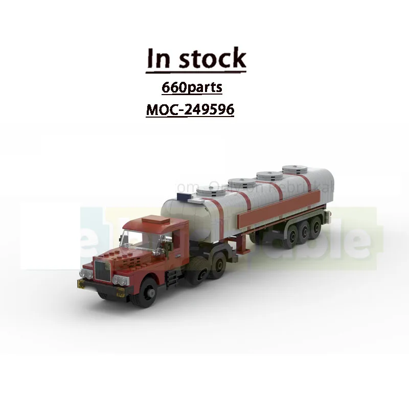 

MOC-249596 Classic New Cargo Tanker Truck Building Block Model 660 Parts MOC Creative Boys Children's Birthday Toy Gift