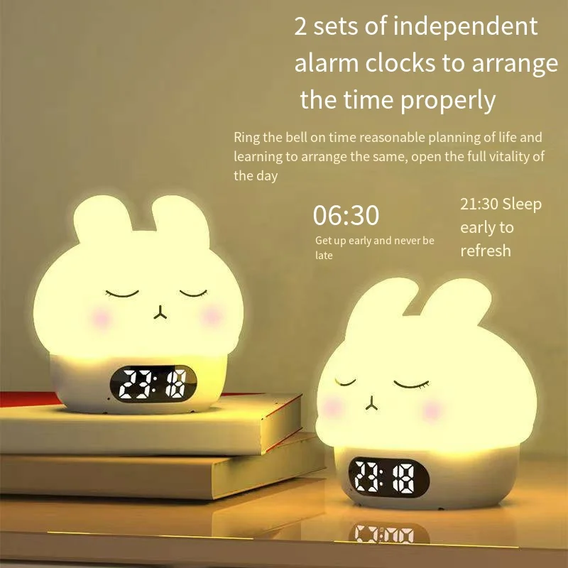 Home Silicone Clapping Light Alarm Clock Creative Silicone Night Light Rabbit Clapping Light Small Night Light Convenient Light