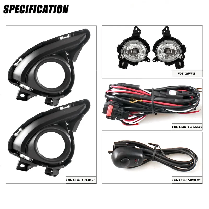 1Set Auto Mistvoorlicht Montage Upgrade Kit Voor Mazda 2 2015 2016 2017 2018 Met Draad en Schakelaar