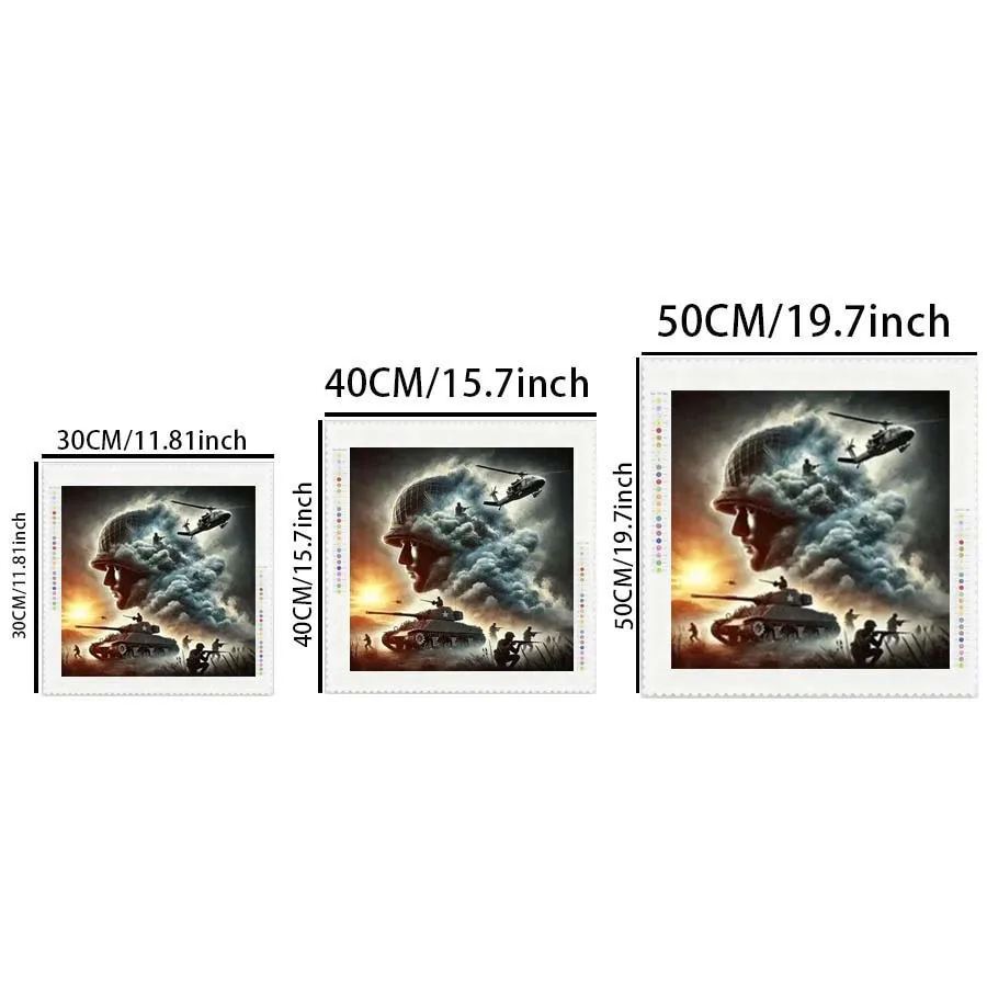 1 piece of 5D DIY flocking cloth, special drill, diamond painting kit, war, helicopter, pattern mosaic, diamond art