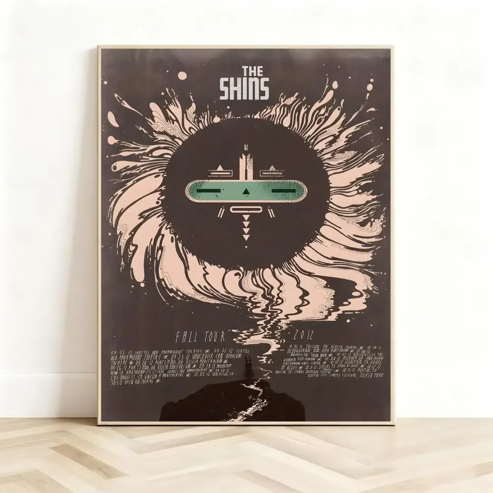 Mellow Rockband T-The Shins Poster Classic Self-Adhesive PP Wall Sticker for Living Room Bar Decor Gift