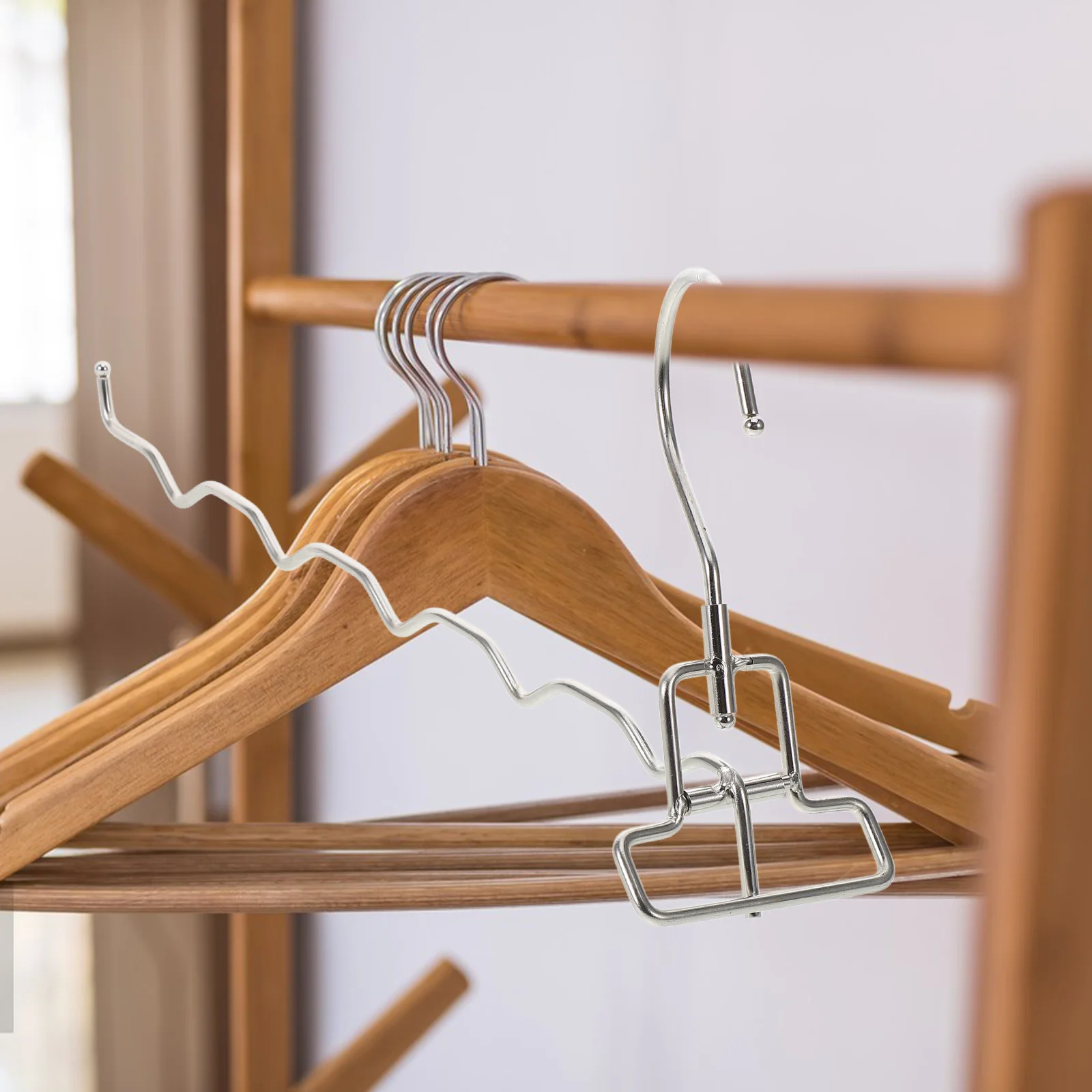 

Window Drying Rack with 5 Rotatable Hooks Stainless Steel Silver Portable Travel Folding Clothes Drying Rack Metal Hanger