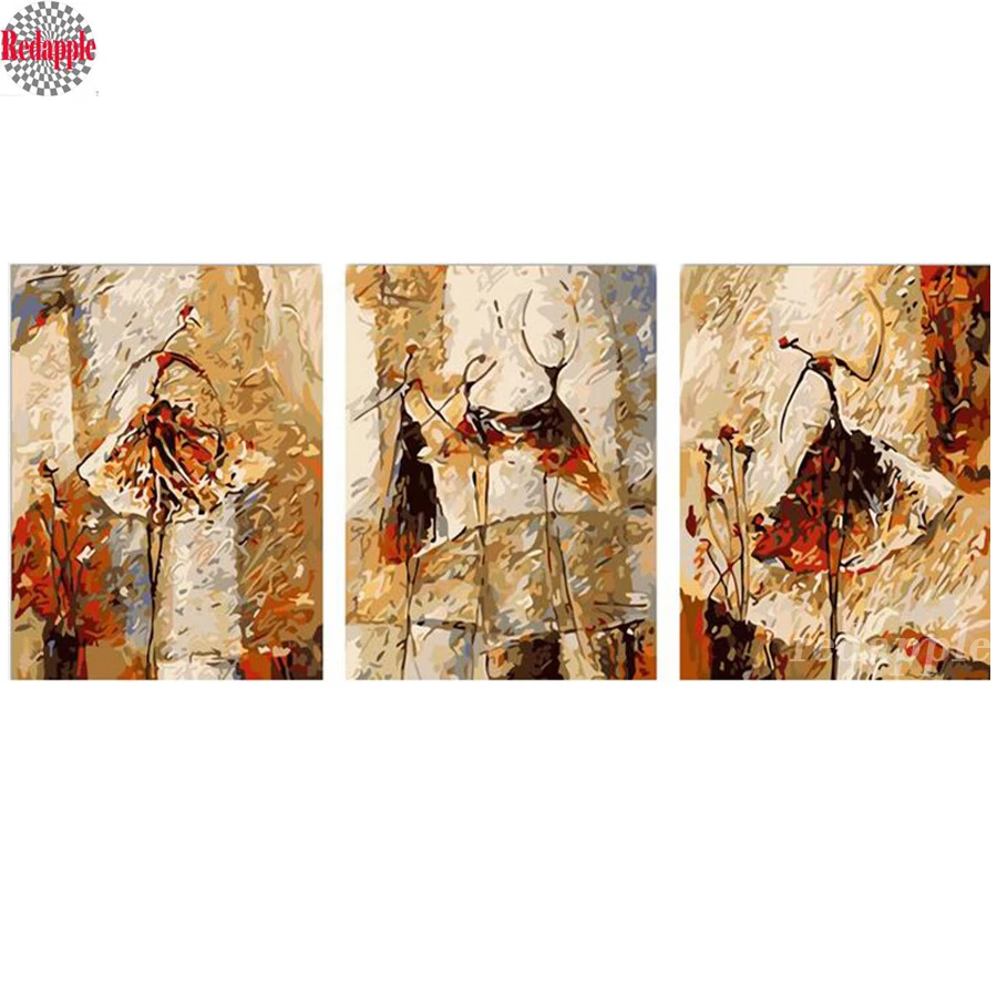 

vintage home decoration diamond mosaic Triptych 5d diamond paintings mosaic wall pictures Ballet Club painting 3pcs abstract art