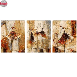 5D Diamond Mosaic for home decoration, wall pictures, Ballet Club painting, abstract art, vintage style, 3PCs