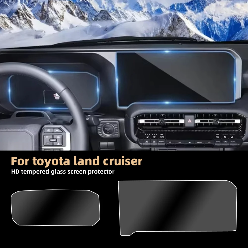 Für Toyota Land Cruiser Prado 2024 2025 Navigationsinstrument-Bildschirmschutz HD Gehärtetes Glas Film mit Schaumstoffbox-Verpackung