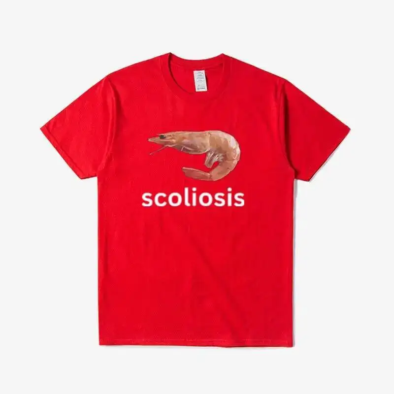 تي شيرت Fun Shimp للرجال مطبوع صيفي عتيق كاواي لركوب الأمواج على الشاطئ للجنسين كاجوال قابل للتنفس #4