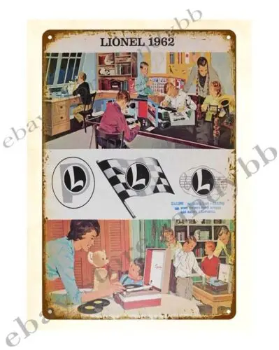 1pcs home decor 1962 Lionel Trains Science Audio railroad railway metal tin sign