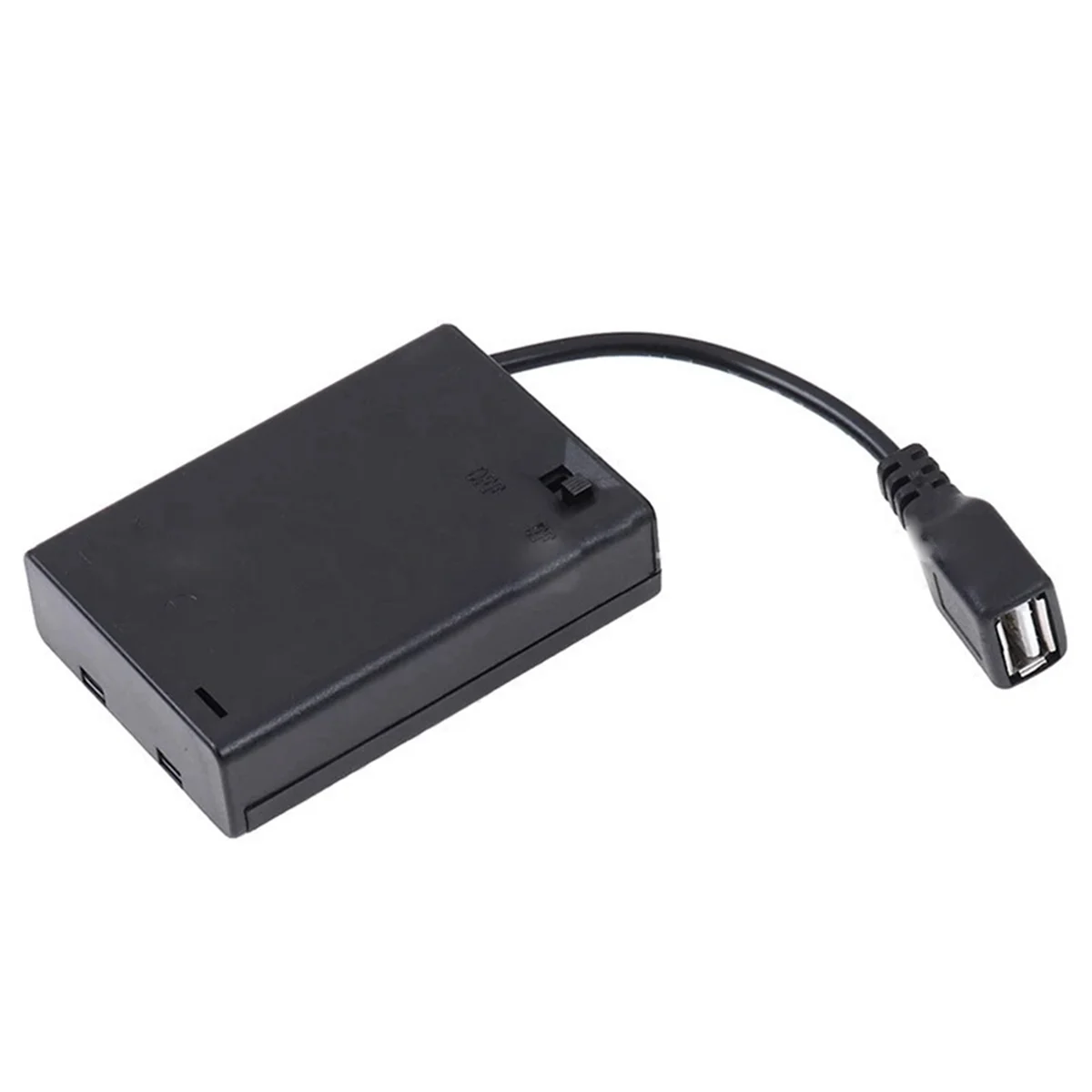 ABQR 3XAA Battery Case with Cover and Switch Connected to USB Female Connector USB Female Socket Battery Holder
