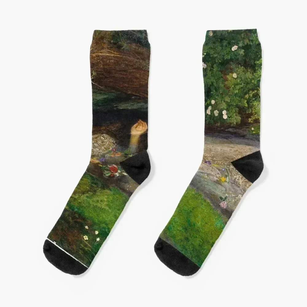 

John Everett Millais - Ophelia Socks colored floral funny gift cartoon Male Socks Women's