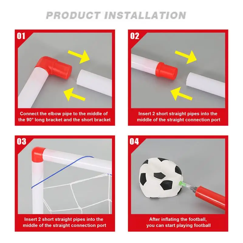 DIYS 어린이용 휴대용 축구 골 네트, 볼 펌프, 미니 축구 게이트, 장난감 스포츠, 신제품