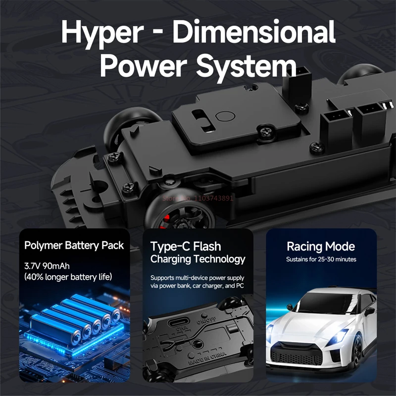 MC061 Mini 1/64 RC سيارة التحكم عن بعد الانجراف مركبة 2.4g 4-Wheel Drive لانهائي متغير السرعة محاكاة سطح المكتب لعبة سباق