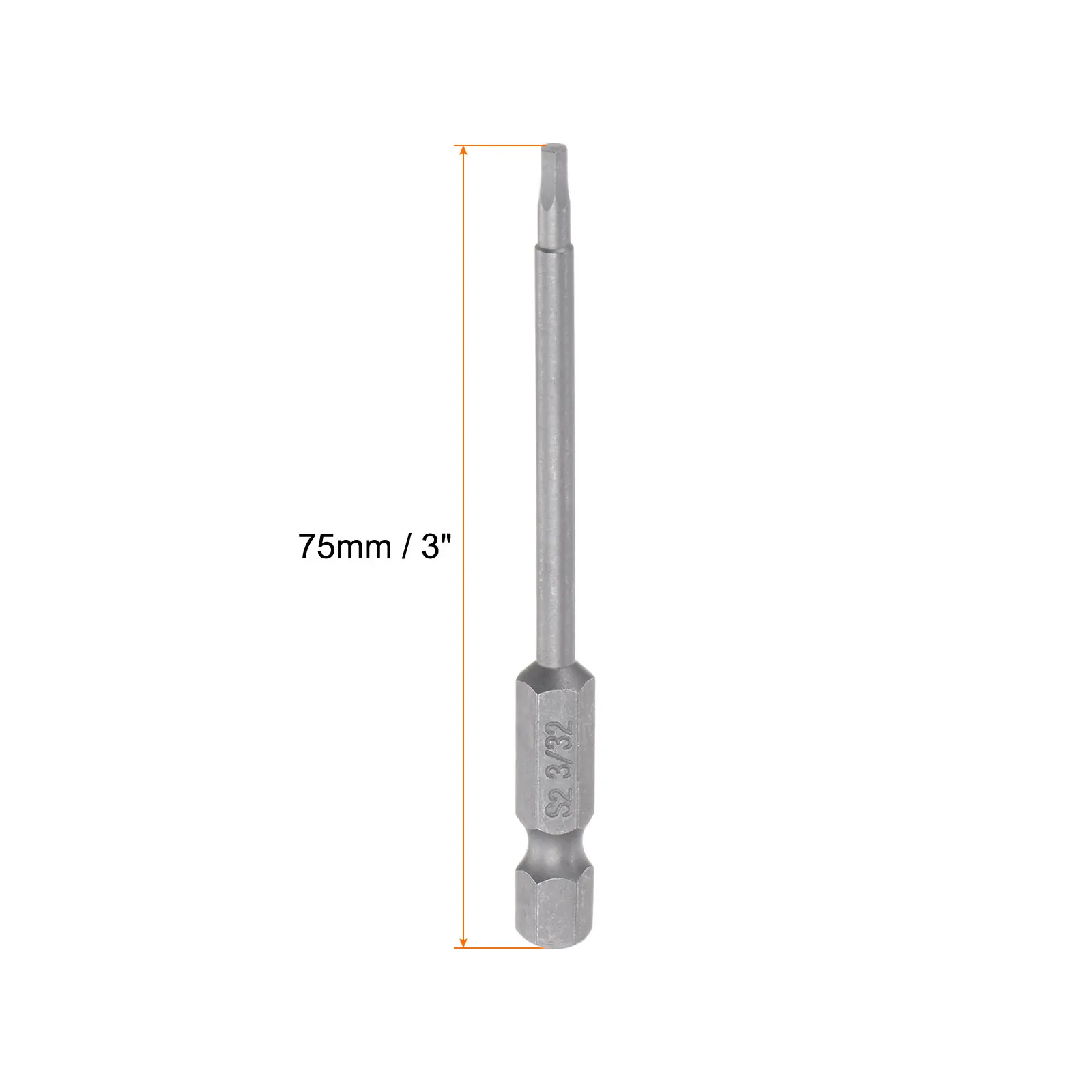 3/32" Hex Screwdriver Bit SAE 1/4" Hex Shank 3" Length Magnetic Power Drill Bits
