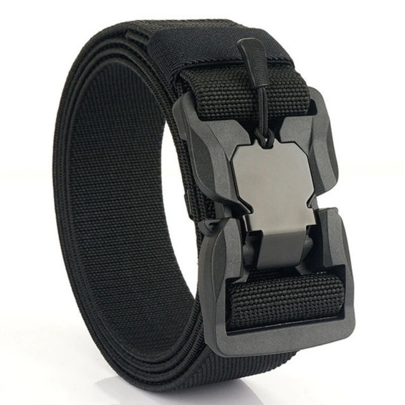 Tactical Belt Magnetic Buckle Quick Release Elastic Belt Casual Nylon Tooling Training Belt Men\'s Trousers Belt