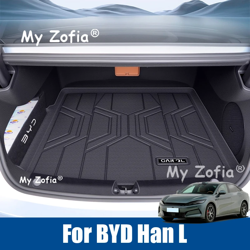

For BYD Han L 2025 2026 TPE Trunk Mats All Weather Cargo Liner Mat seat Floor Mats Waterproof Anti-Slip Liner Pads Accessories