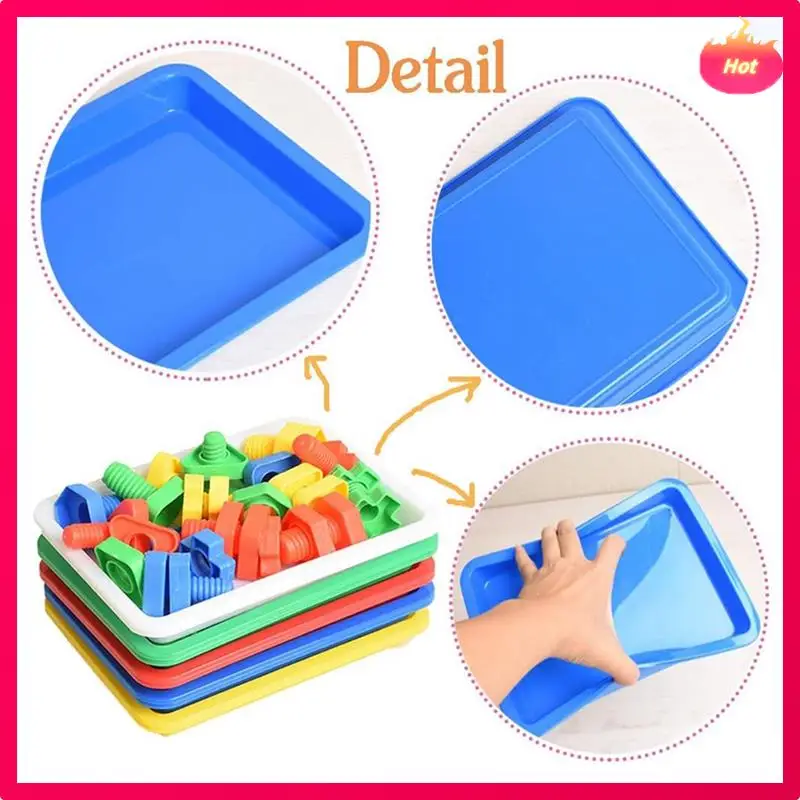 10 قطع من صواني الفن البلاستيكية متعددة الألوان، صينية بلاستيكية للنشاط، صينية تقديم للفن والحرف اليدوية، اللوحة، تنظيم العرض #2