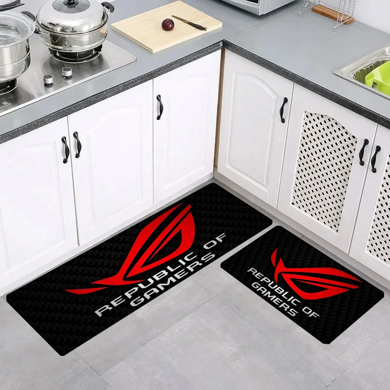 Home Asus ROG Bathroom Mat Carpet Entrance of House Balcony Carpets Aesthetic Room Decoration Kitchen Rug Rugs Foot Doormat Door