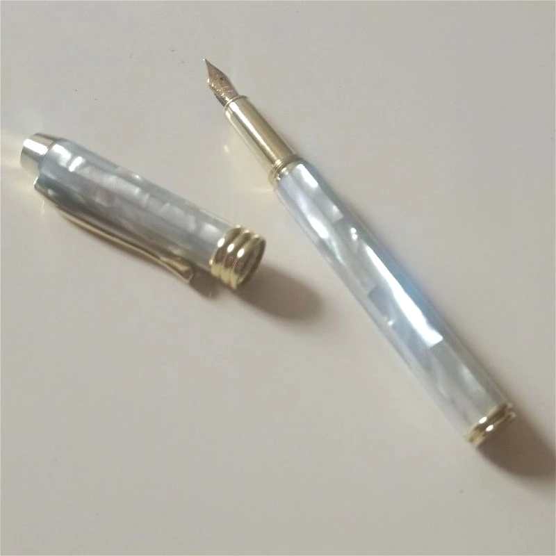 

Перьевые ручки с инкрустацией в виде ракушки иридиевого золота F, наконечник 0,5 мм, перо для каллиграфии, технология, уникальный офисный стол, гаджет, подарок, школьные принадлежности