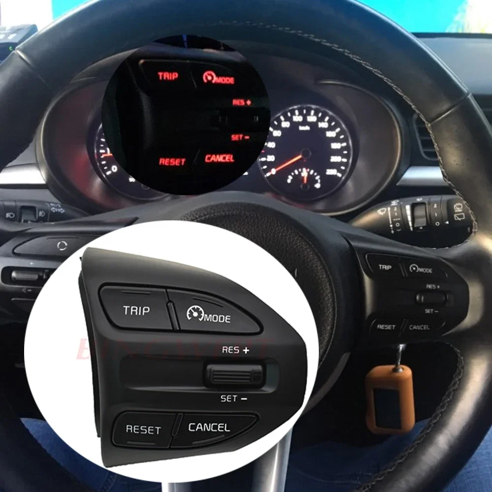 BINGWFPT Steering Wheel Button For KIA K2 RIO 2017 2018 RIO X LINE Buttons Bluetooth Phone Cruise Control Volume Switch