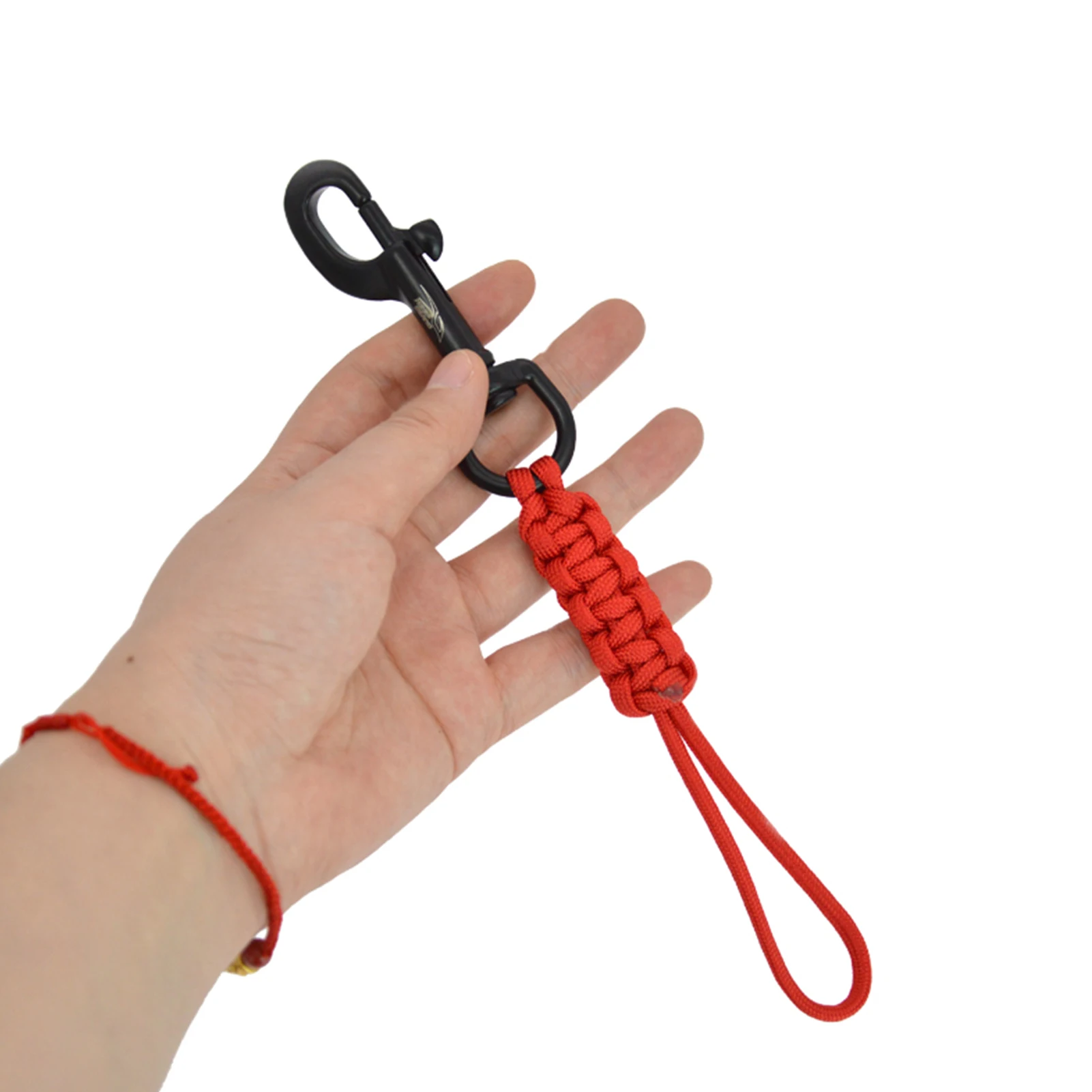 Scuba Diving Swival Bolt Snap Hook Marine Grade Stainless Steel Snap Hook Clip with Braided Rope Lanyard Anti-lost Safety Rope