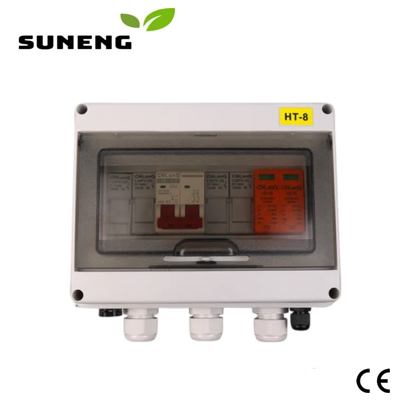 PV Solar Combiner Box for Solar Panels 2 String 32 Amp Junction Box DC500V 25A 2 in 1 Out