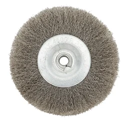 1pc Wire Wheel Brush 0.52in Bore Flat Type Crimped Wire Wheel Brush Polishing Abrasive Tool For Metal Derust Wood Deburring