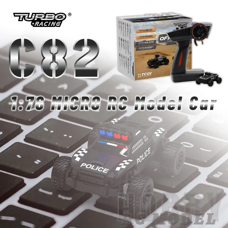 Turbo Racing C82 2.4GHz RTR 1:76 RC MICRO Electric Remote Control Model Car Truck Adult Children's Desk Toy