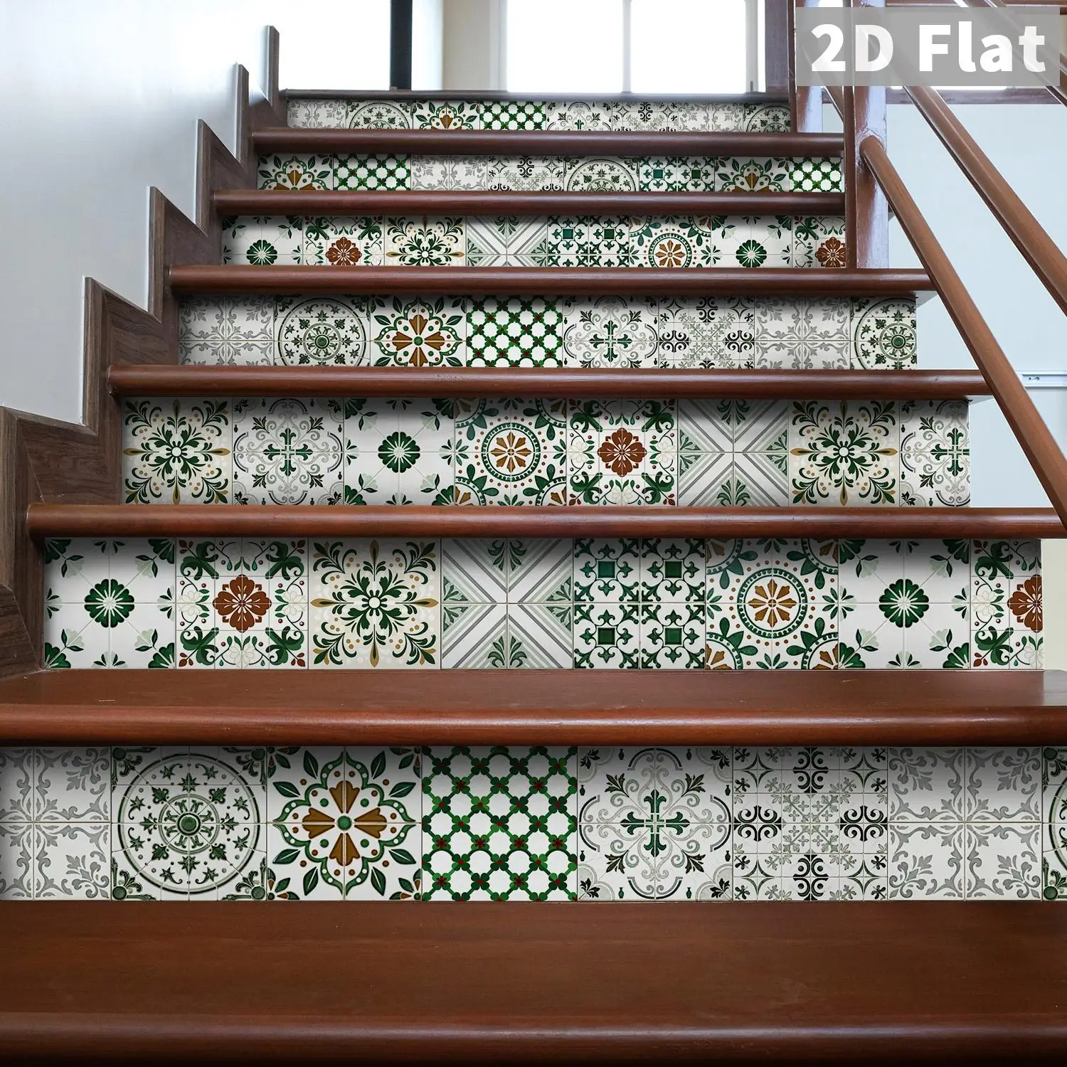 Retro floral tile decal, 36 waterproof self-adhesive wall stickers