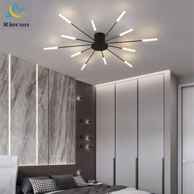 Nordic Luxurious Minimal Led Ceiling Light Spiral Fireworks Designer Ceiling Lamps Living Room Home Decor Bedroom Dandelion Lamp